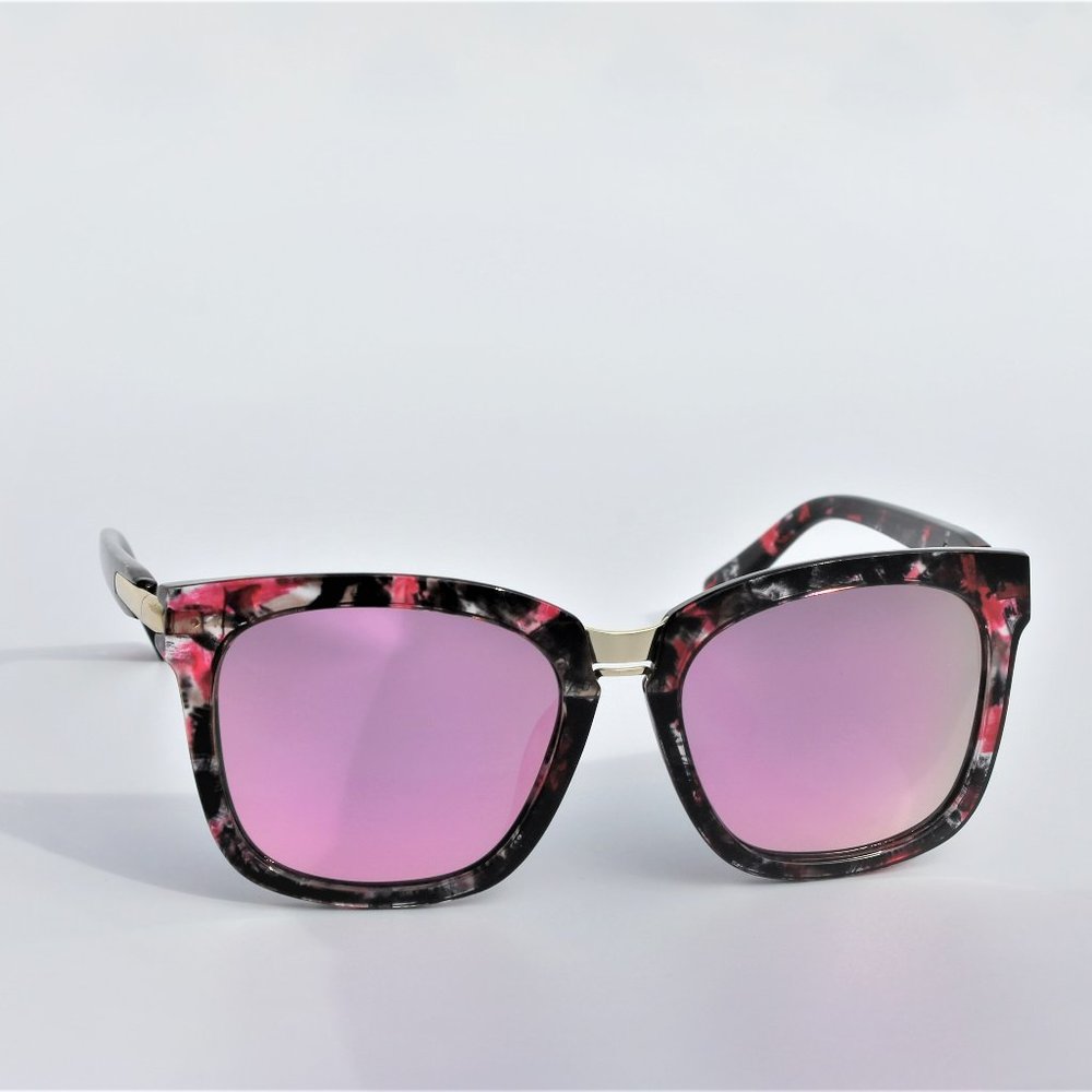 NEW EL DORADO YS58008P PINK HAVANA GOLD SQUARE MIRRORED SUNGLASSES 54-19-139